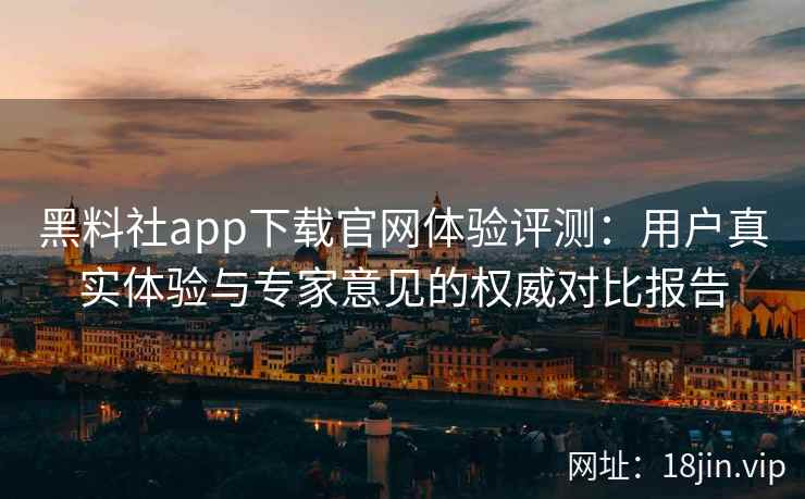 黑料社app下载官网体验评测：用户真实体验与专家意见的权威对比报告